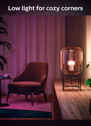 Philips Hue A19 LED Smart Light Bulb - White and Color Ambiance - 60W Indoor Light Bulb - Control with Hue App - Works with Alexa, Google Assistant and Apple Homekit - 3 Pack