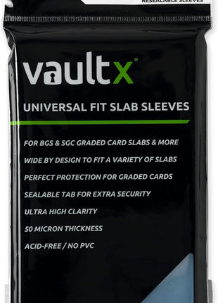 Vault X Graded Trading Card Slab Sleeves, Bags for Universal Fit for BGS, SGC, ACE Cases and More, Collectible TCG Games (100 Pack)