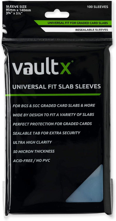 Vault X Graded Trading Card Slab Sleeves, Bags for Universal Fit for BGS, SGC, ACE Cases and More, Collectible TCG Games (100 Pack)