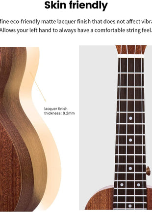 AODSK Soprano Ukulele for Beginner 21 Inch Ukelele Kit with Gig Bag StrapTuner Nylon String 4 Picks Cloth Online Lesson Holiday Gift