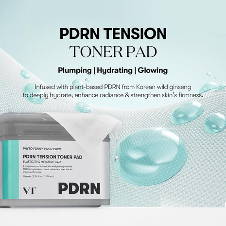 VT COSMETICS PDRN Tension Toner Pad, 60 units