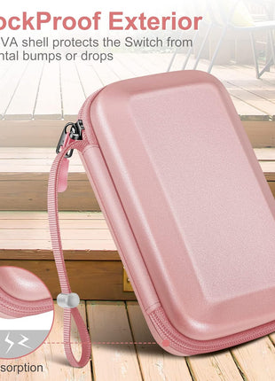 Fintie Carrying Case for Nintendo New 2DS XL LL/New 3DS / 2DS / 3DS XL LL, Protective Hard Shell Portable Travel Cover Pouch with Game Card Slots & Inner Pocket, Rose Gold