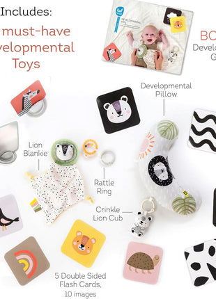 Taf Toys Newborn Developmental Toy Kit, Perfect for Boys and Girls, Includes 12 Essential Boy and Girl Toys for Learning and Stimulation, Ideal New Baby Gift Basket