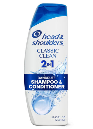 Head & Shoulders Classic Clean 2-in-1 Anti-Dandruff Shampoo and Conditioner, Travel Size, 72-Hour Protection, 8.45 fl oz