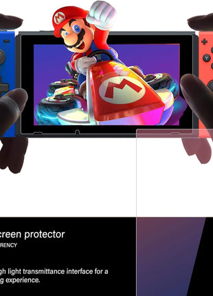 NEW'C 3 Pack Designed for Nintendo Switch Screen Protector Tempered Glass, Case Friendly Anti Scratch Bubble Free Ultra Resistant