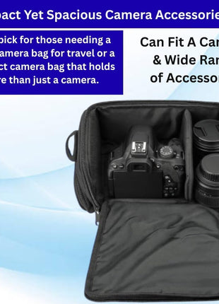eCostConnection Medium Camera Bag Case – Soft Padded Camera Equipment Bag for DSLR & Mirrorless Cameras, Fits Nikon Canon Sony, Protective Shoulder Carry Bag