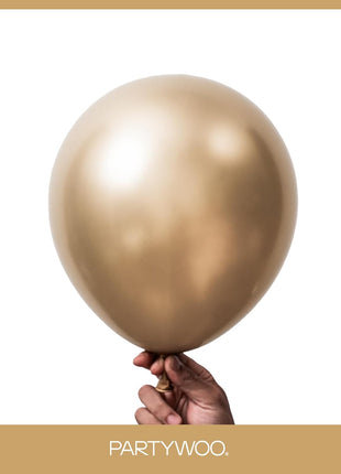 PartyWoo Metallic Gold Balloons 152 pcs Chrome Gold Balloons Different Sizes Pack of 18 12 10 5 Inch Gold Balloon Arch Kit Balloon Garland for Birthday Graduation New Year Party Decorations Gold G127