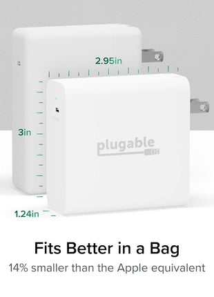 Plugable 140W USB C Charger, GaN Wall Charger for Laptop, PD 3.1 (EPR) Power Adapter, Compatible with MacBook Pro, MacBook Air iPad Pro, Surface and USB-C Devices