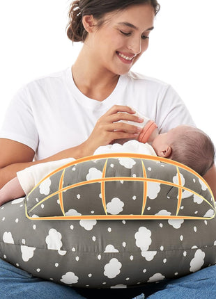 Momcozy Original Nursing Pillow for Breastfeeding - Innovative Safety Guard | Adjustable Waist Strap for All Body Types, Wider Surface for More Support, Removable & Machine-washable Cotton Cover