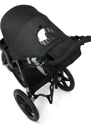 Delta Children Apollo Jogging Stroller - Shock Absorbing Frame with Large Canopy & Recline - Car Seat Compatible, Black
