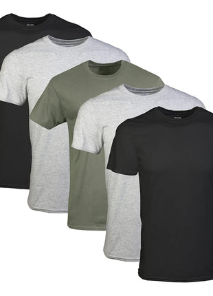 Gildan Men's Crew T-Shirts, Multipack, Style G1100, Black (6-Pack), Large