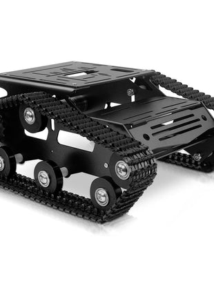 Smart Robot Car Chassis Kit Full Metal Big Tank Chassis with 2WD Motors for Arduino Raspberry Pi Jetson Python DIY Smart Car Learning Kit(Black, with DC Motor)