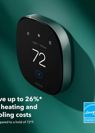 ecobee Smart Thermostat Premium with Smart Sensor and Air Quality Monitor - Programmable Wifi Thermostat - Works with Siri, Alexa, Google Assistant, Black