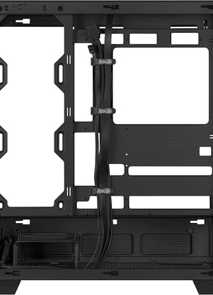 ASUS A31 Black ATX Mid-Tower Gaming Case, Dual Tempered Glass, Frameless, BTF Hidden Connectors, 360 AIO Support, Angled Base, ARGB, Optimized Airflow, Seamless Cable Management, 2 Year Warranty