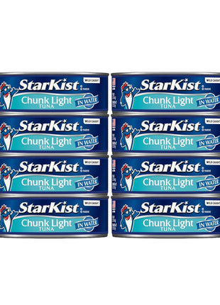StarKist Chunk Light Tuna in Water, 5 oz (8 Pack) Canned Tuna Fish, Wild Caught, Gluten Free, Ready to Eat, Perfect for Salads, Keto Meals and Snacks, with 20g Protein & 90 Calories Per Serving