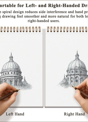 Fuxi 9" x 12" Sketch Book_Top Spiral Bound Sketchbook_100Sheets 68lb/100gsm | Art Sketch Pads for Drawing, Acid-Free Drawing Paper Pad for Kids, Students, Artists & Beginners, Art Supplies for Adults