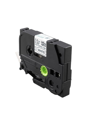 Brother HSe211E 5.28mm (0.2in) Black on White 3:1 Heat Shrink Tube