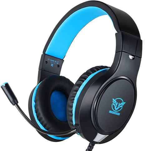 Masacegon Gaming Headset for PC,Gaming Headphone Compatible with Xboxone,PS4,Nintendo Switch,3.5mm Over-Ear Headphones with Noise Canceling Feature