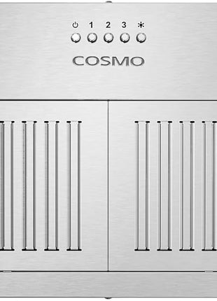 30 in. Lumin Collection 380 CFM Ducted Insert Range Hood, LED, Stainless | Cosmo COS-30IRHP Push Button Controls, 3 Fan Speeds, Permanent Dishwasher-Safe Baffle Filters, Backdraft Damper
