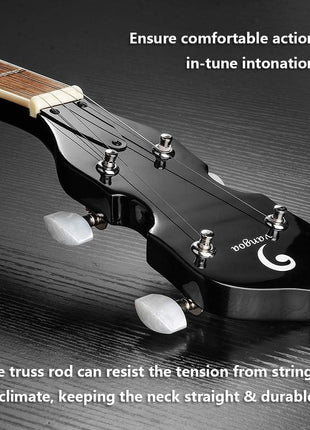 Vangoa Banjo 5 String Full Size Banjos Set with Resonator, Remo Head, Beginner Banjo Kit with Closed Back, Premium Accessories for Adults, Teenager