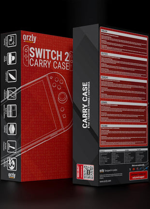 Orzly Case Compatible with Nintendo Switch 2 Protective Carry Case (2025 Model) with Screen Padding, Game Card microSD Pockets for Console and Accessories Screen Size 7.9" - Gift Boxed