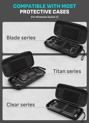 Mumba Carrying Case for Nintendo Switch 2 [Fits Console with Protective Case On][2025 Plus Version] Hard Shell Travel Handbag Pouch with 12 Game Card Slots, Large Capacity for Accessories (Black)