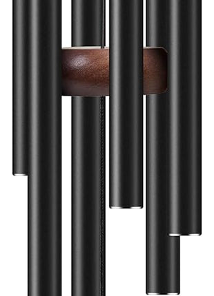 Bursvik 37" Aluminum Wind Chimes for Outside(Black), Patio Zen Decor Gift | Creates Calming Zen Atmosphere, Classic Melodies, Great Gift for Mom, Ideal Outdoor Decoration
