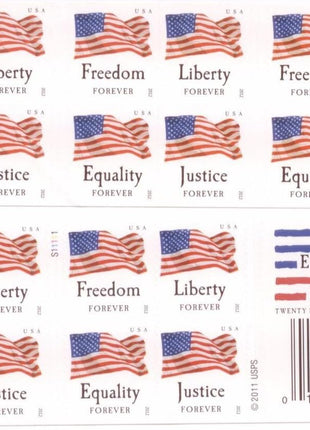 USPS Forever Stamps  inchFour Flags inch Booklet of 20 Stamps