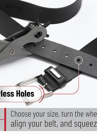 UNCO- Leather Hole Punch Tool, Multi Hole Sizes for Belts and Leather
