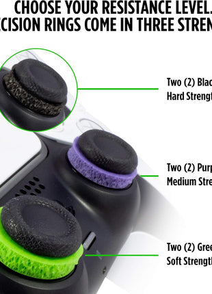 KontrolFreek Precision Rings | Aim Assist Motion Control for PlayStation 4 (PS4), PS5, Xbox One, XBX, Switch Pro & Scuf Controller (Black/Purple/Green)