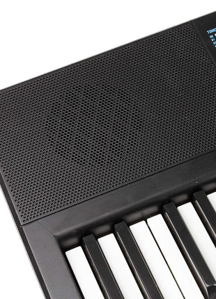 RockJam Compact 61 Key Keyboard with Sheet Music Stand, Power Supply, Piano Note Stickers & Simply Piano Lessons