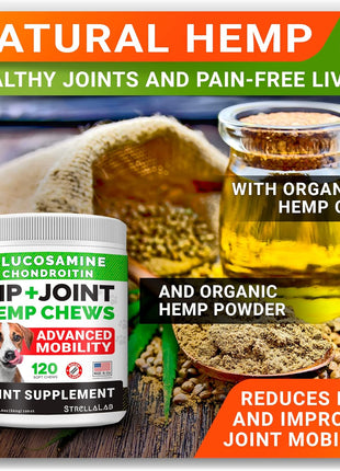 Allergy Relief + Large Breed Hemp + Glucosamine for Dogs Bundle - Itchy Skin + Hip & Joint Pain Relief - Omega 3 & Pumpkin + Chondroitin, MSM - Allergy Supplement, Hotspot Relief - 480ct - Made in USA