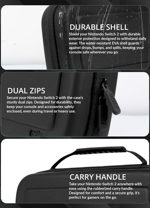 Orzly Case Compatible with Nintendo Switch 2 Protective Carry Case (2025 Model) with Screen Padding, Game Card microSD Pockets for Console and Accessories Screen Size 7.9" - Gift Boxed