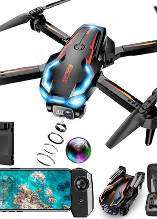 Drone with Camera for Adults, 2K HD FPV Drones with Upgrade Altitude Hold, One-Key Take Off/Landing, Speed Adjustment, Headless Mode, 2 Batteries, Toys Gifts for Teen Boys Girls, Beginner