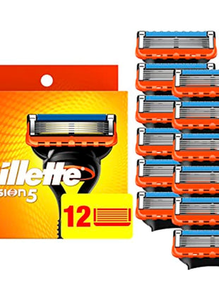 Gillette Fusion5 5-Blade Mens Razor Blade Refills, 12 Count, with Precision Trimmer