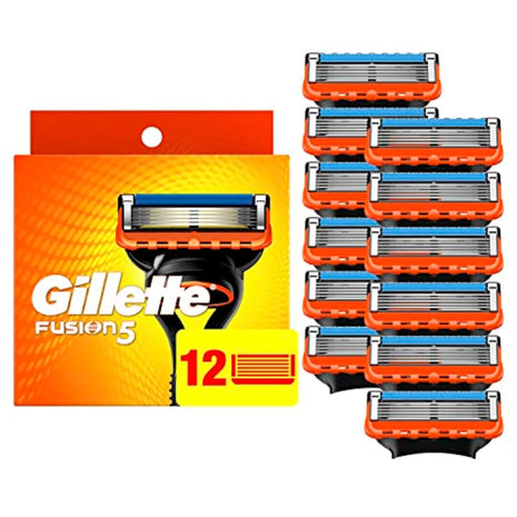 Gillette Fusion5 5-Blade Mens Razor Blade Refills, 12 Count, with Precision Trimmer