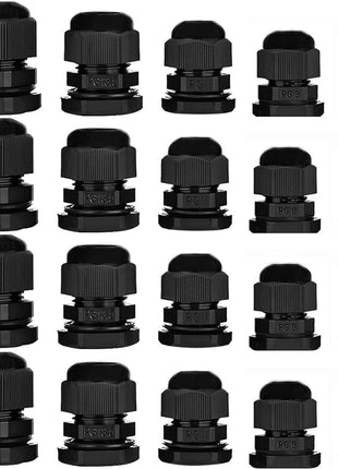 20pcs Cable Gland Waterproof Adjustable 3-13mm Cable Connectors PG7 PG9 PG11 PG13.5 PG16 Plastic Cable Gland Joints Wire Protectors