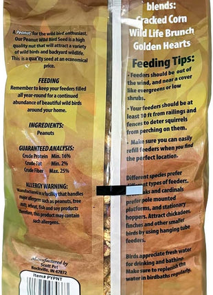 Scott Pet Wild Bird Seed, Whole Peanuts, 4 lbs Bag, Feed, Great Source of Protein and Fiber, Peanuts for Outside Wild Birds
