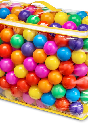 Hovenlay Ball Pit Balls Phthalate Free BPA Free Crush Proof Plastic - 7 Bright Colors in Reusable Play Toys for Kids with Storage Bag | Phthalate Free, BPA Free, Crush Proof Play Toys, Reusable Storage Bag