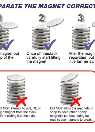 Super Strong Neodymium Disc Magnets with Double-Sided Adhesive, Powerful Permanent Rare Earth Magnet Fridge, DIY, Building, Scientific, Craft, and Office Magnets, 1.26 inch D x 1/8 inch H - 6 Packs