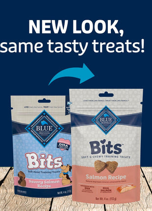 Blue Buffalo Bits Soft Dog Treats for Training, Made with Natural Ingredients & Enhanced with DHA, Salmon Recipe, 4-oz Bag (Pack of 6)