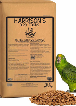 Harrison's Bird Foods Bird Food Adult Lifetime Fine Certified Organic Non-GMO Formula Bird Food 1lb