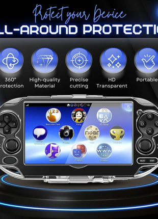 TNP Clear Hard Case for PS Vita 1000 - Protective Transparent Cover for Sony PSV 1000, Full Crystal Clear Case for PSVita PCH 1000 Model, Snap-in Protector With Clear Display