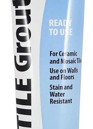 Red Devil 0425 Pre-Mixed Tile Grout - Professional Quality, Excellent Adhesion, Ideal for Wall & Floor Use - 5.5 oz, White, Made in USA