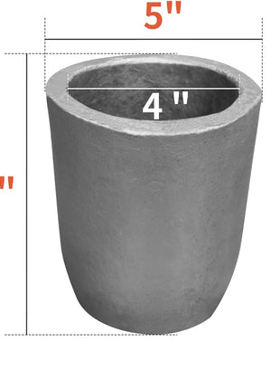 CANALHOUT 6Kg Graphite Crucible w/Pouring Spout for Melting Metal | Silicon Carbide Crucible, 1800°C(3272°F) High Temp, Melting Casting Refining Aluminum Gold Silver Brass Copper