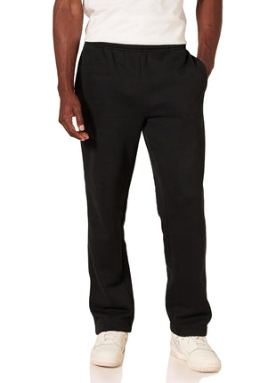 Amazon Essentials Men's Fleece Open Bottom Sweatpant (Available in Big & Tall), Black, Large