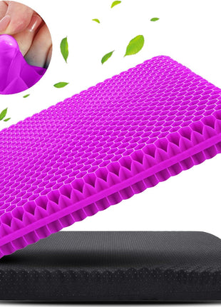 KYSMOTIC Gel Seat Cushion for Long Sitting (Large & Thick), Soft & Breathable, Gel Cushion for Wheelchair, Gel Chair Cushion for Hip Pain, Gel Seat Cushion for Office Chair (Black Cover)
