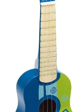 Hape Kid's Wooden Toy Ukulele | 21 Inch Wooden Ukulele Musical Instrument with Vibrant Sound and Tunable Nylon Strings for Children, Blue