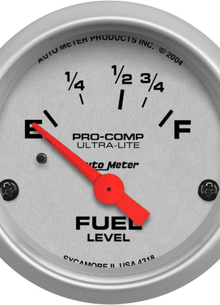 AUTO METER 4318 Ultra-Lite Electric Fuel Level Gauge, Regular