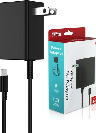 Jeunesse Charger Compatible with Nintendo Switch,45W Ac Adapter for Lite,OLED,Dock,Supports TV Mode,Portable Travel Charger with 5.5FT Cable USB C